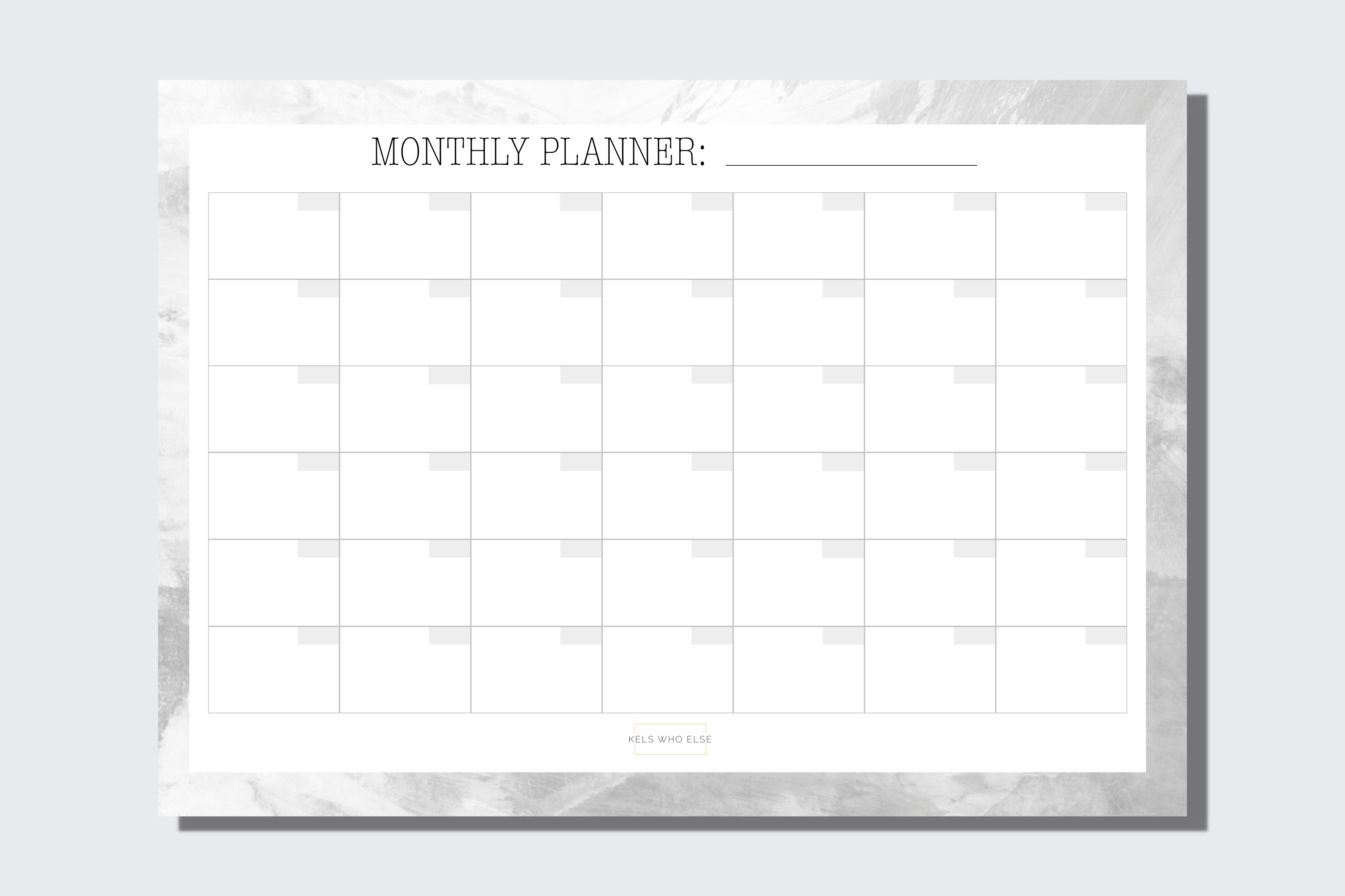 Monthly notepad - marble