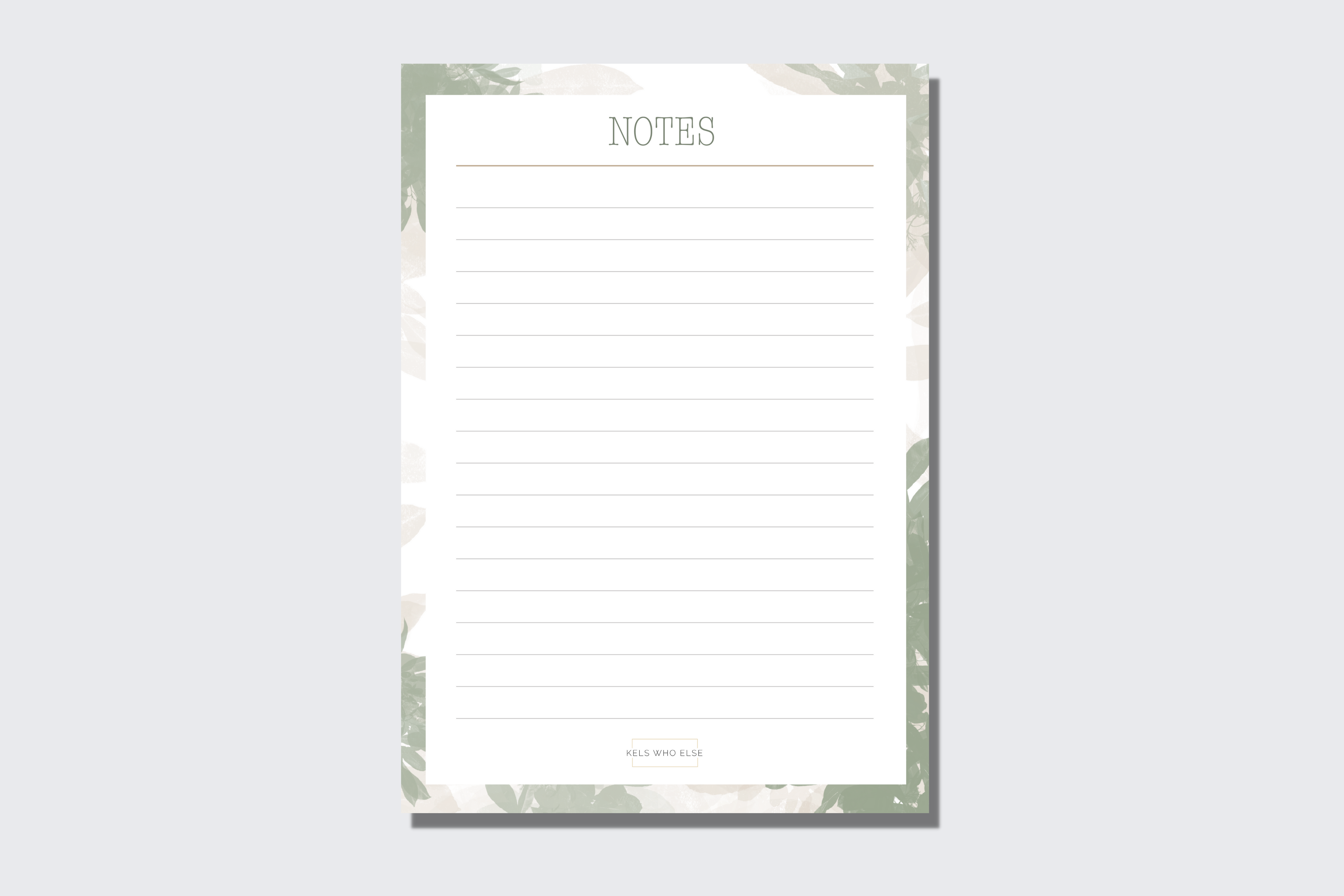 Notes notepad - leaves