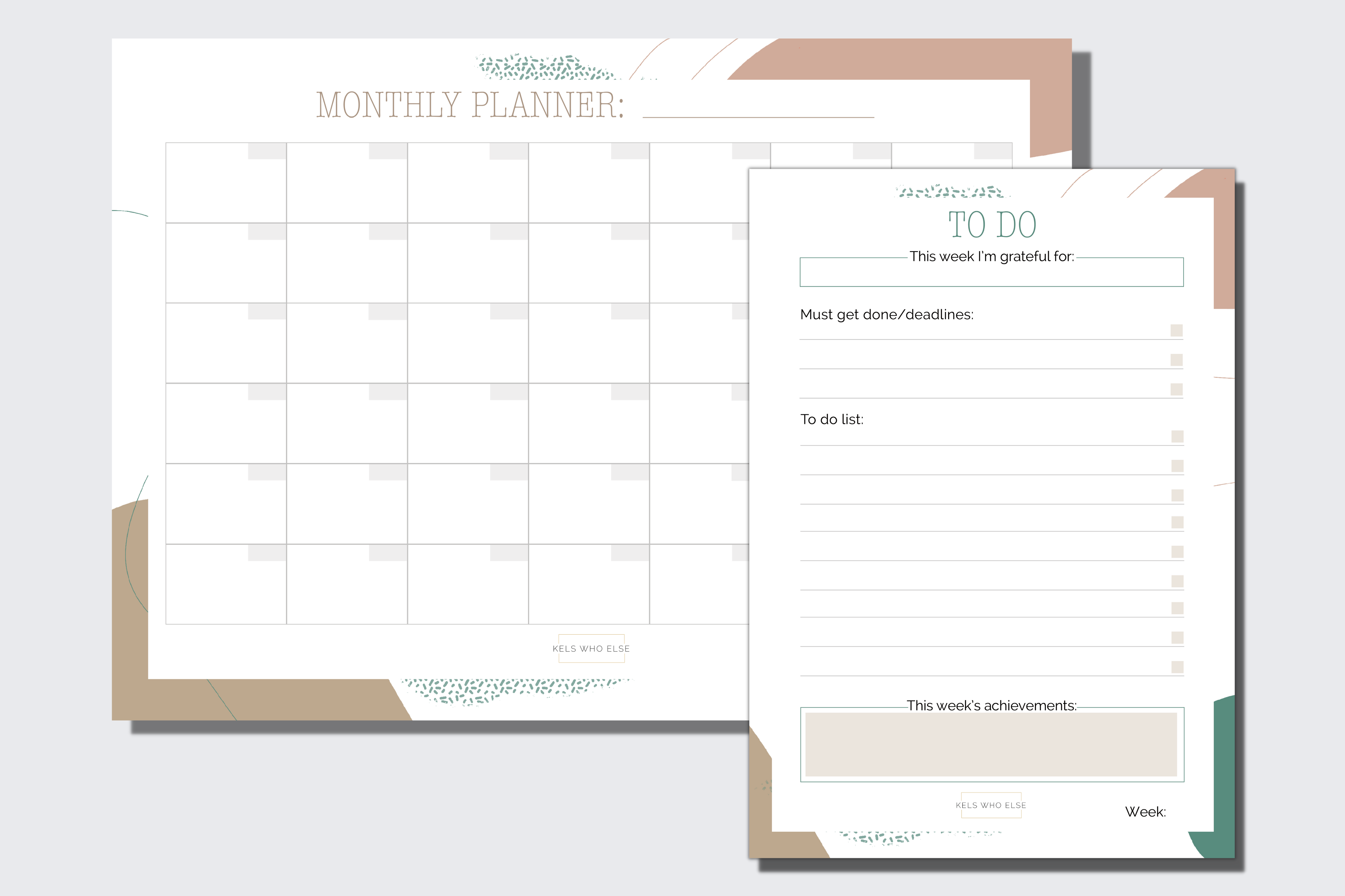 Notepad bundle - monthly + to do