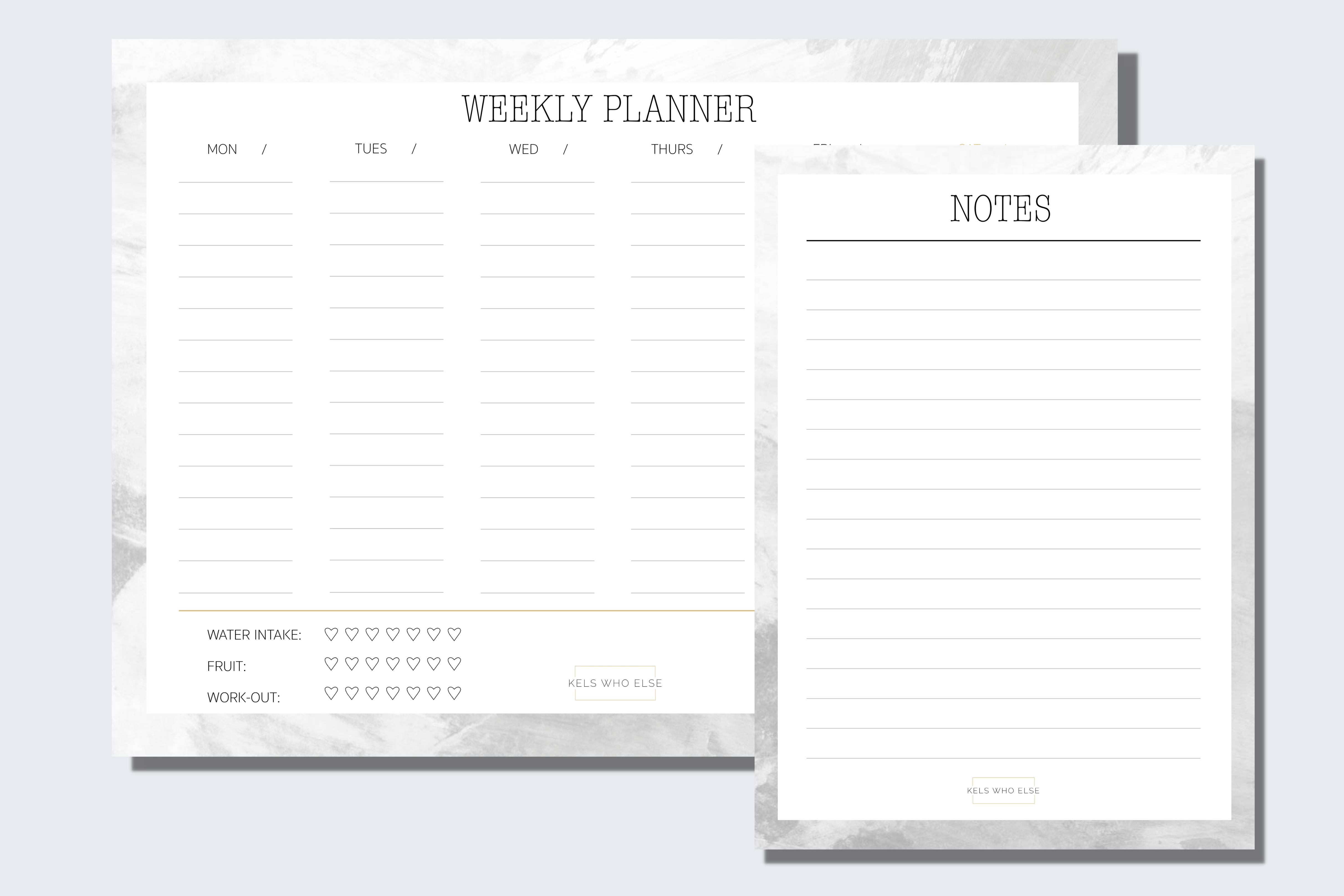 Notepad bundle - weekly + notes